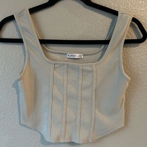 Aster Women's Cream Ribbed Crop Top